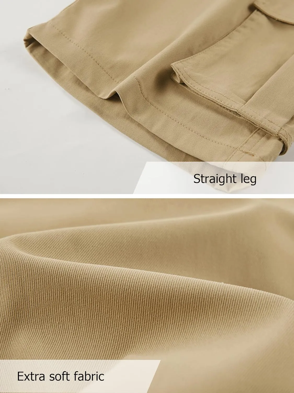 Vcansion Women's Casual Elastic Waist Drawstring Relaxed Fit Multi-Pockets Cotton Cargo Shorts