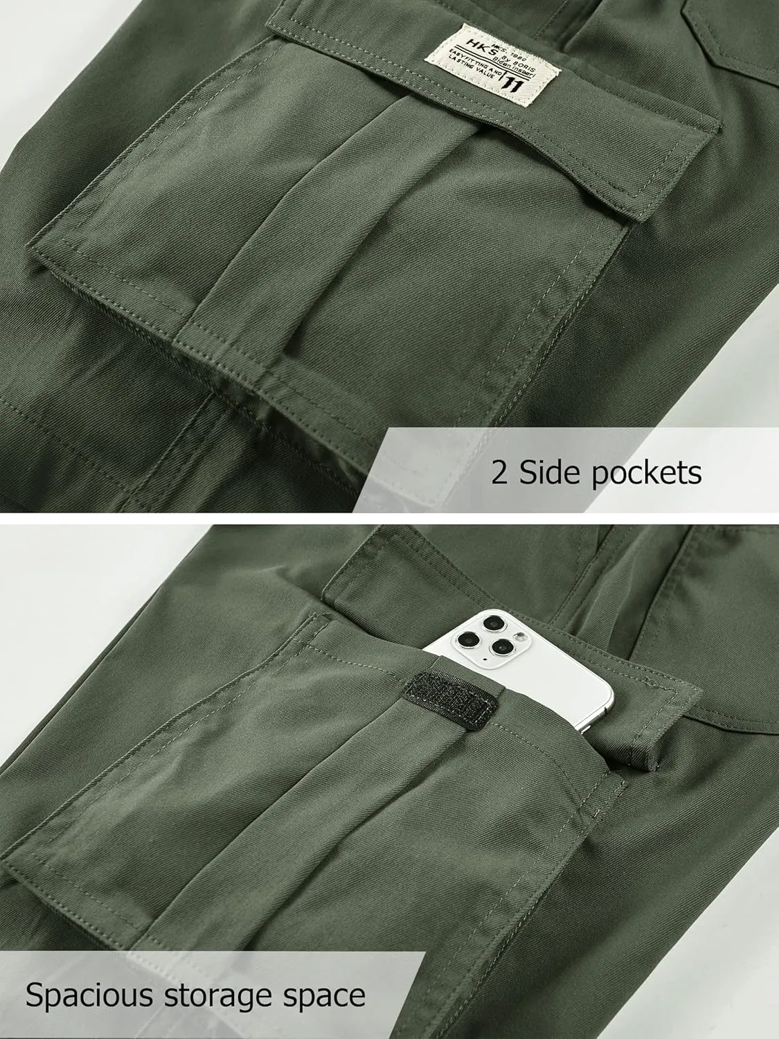 Vcansion Women's Casual Elastic Waist Drawstring Relaxed Fit Multi-Pockets Cotton Cargo Shorts