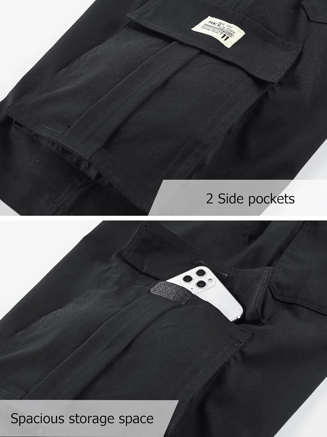 Vcansion Women's Casual Elastic Waist Drawstring Relaxed Fit Multi-Pockets Cotton Cargo Shorts