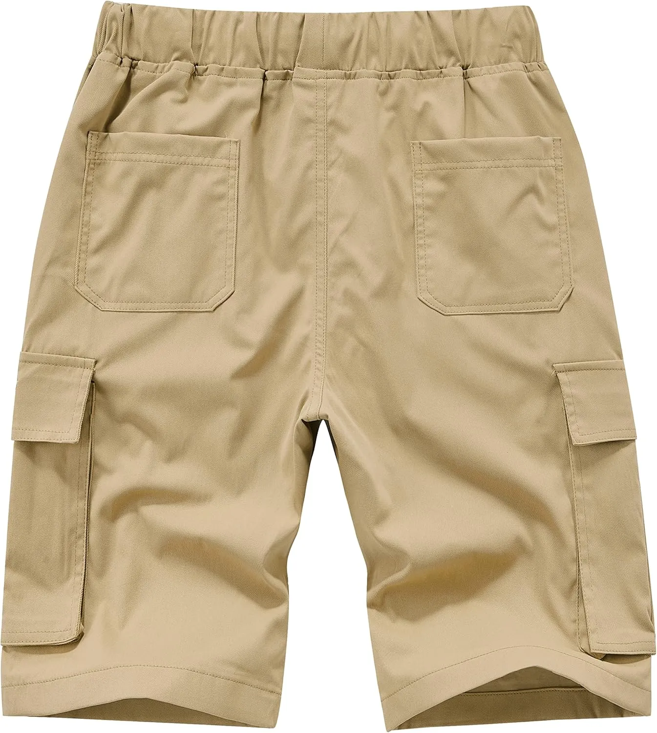Vcansion Women's Casual Elastic Waist Drawstring Relaxed Fit Multi-Pockets Cotton Cargo Shorts