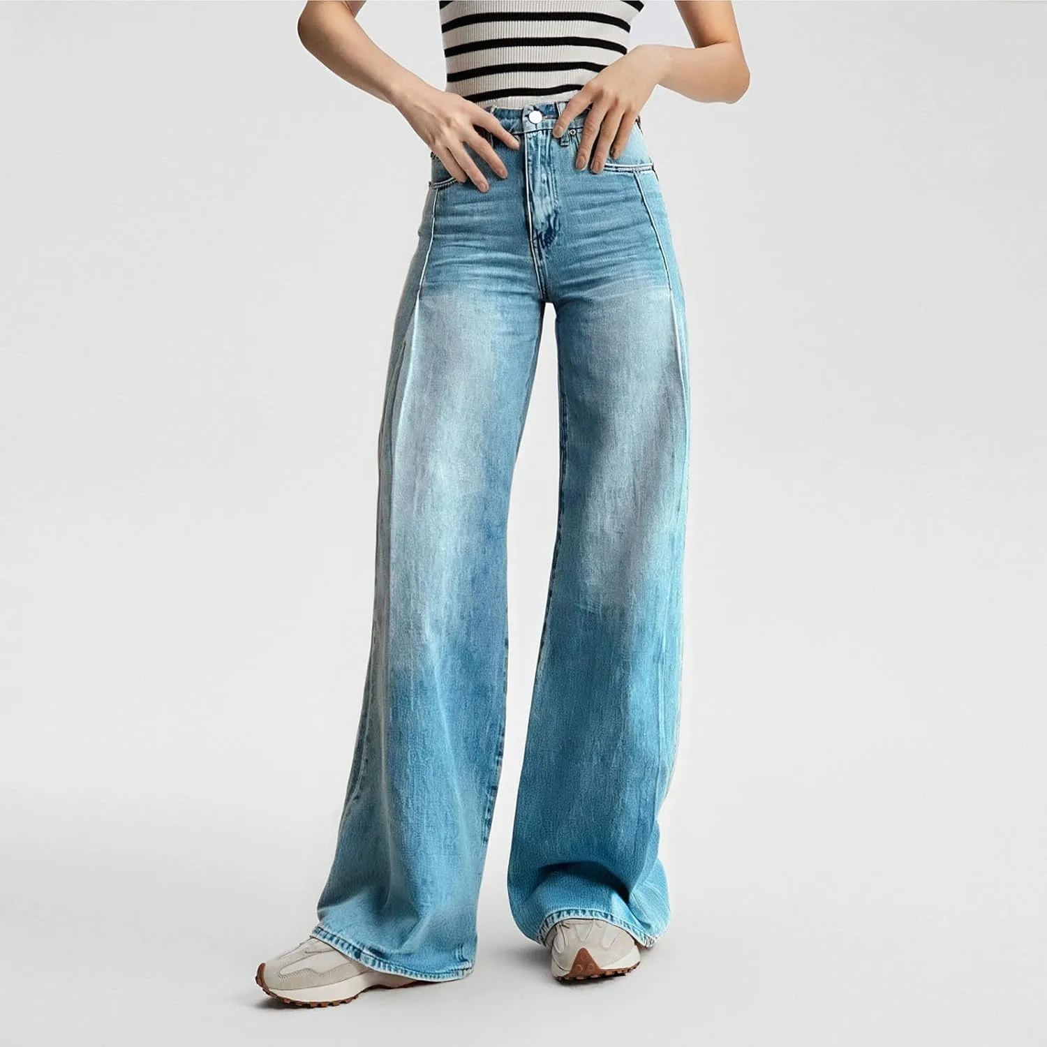Wide Leg Jeans Woman Summer Dark Wash Baggy Jeans Y2k Street Vintage Pants Fashion Boyfriend Denim Pants