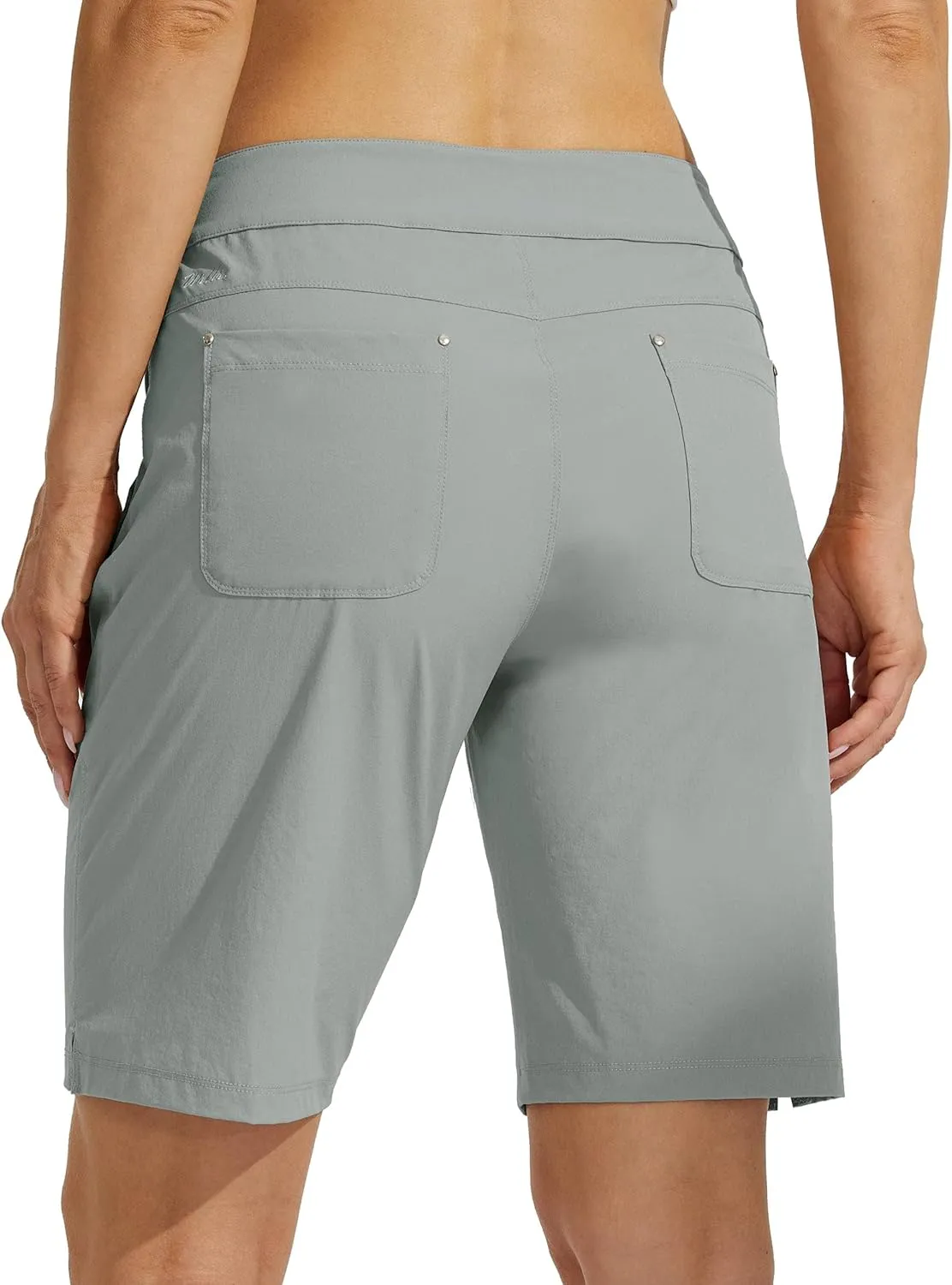 Willit Women's Golf Hiking Shorts 9" Quick Dry Athletic Long Casual Summer Shorts Zipper Pockets Water Resistant Lightweight
