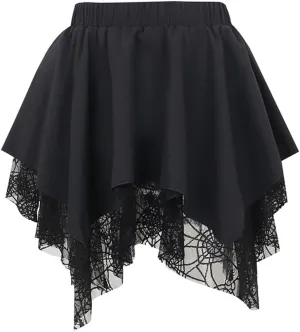 win2win Punk Goth Skirt Black Gothic Grunge Y2k Skirts for Women or Teen Girls