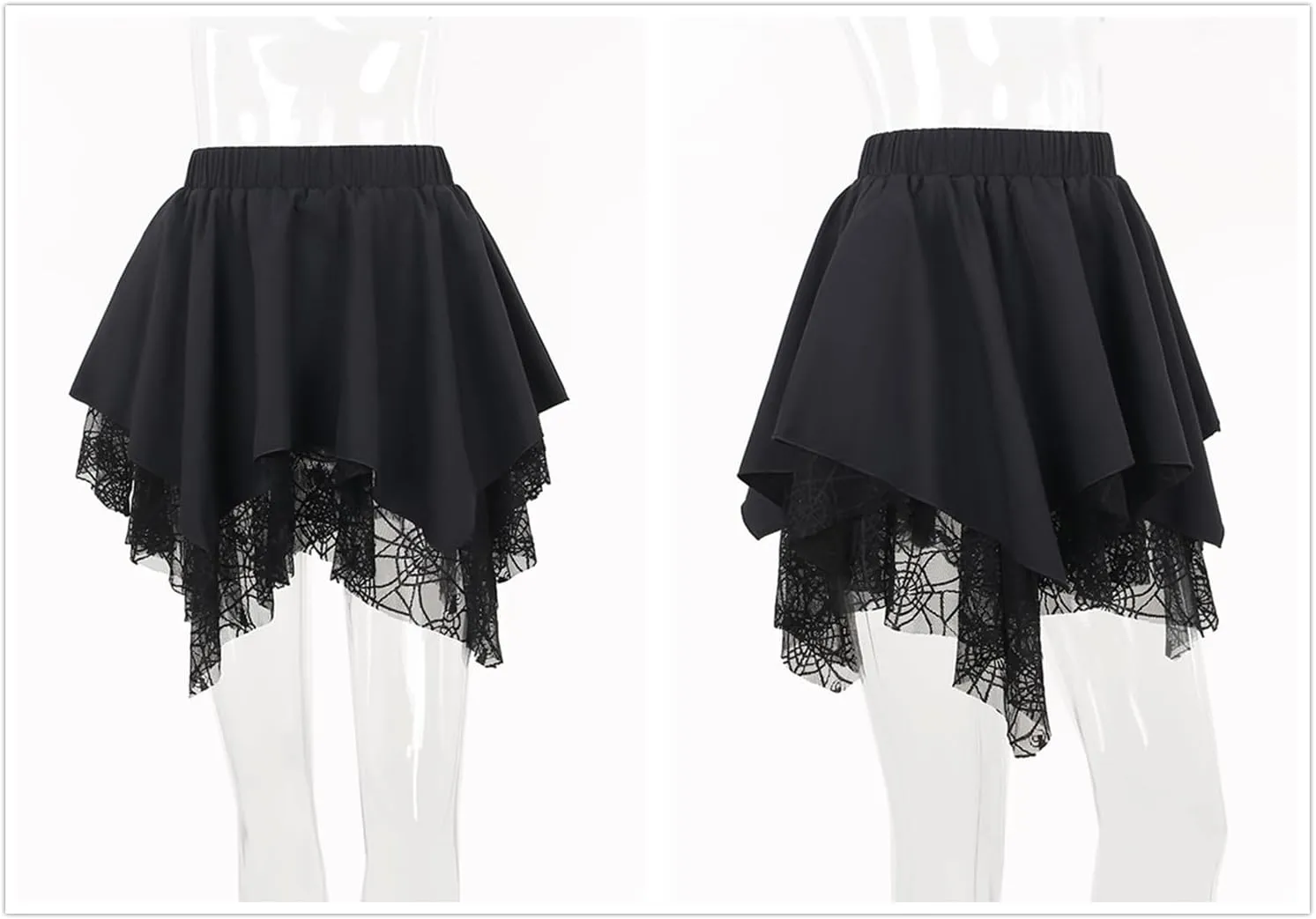 win2win Punk Goth Skirt Black Gothic Grunge Y2k Skirts for Women or Teen Girls