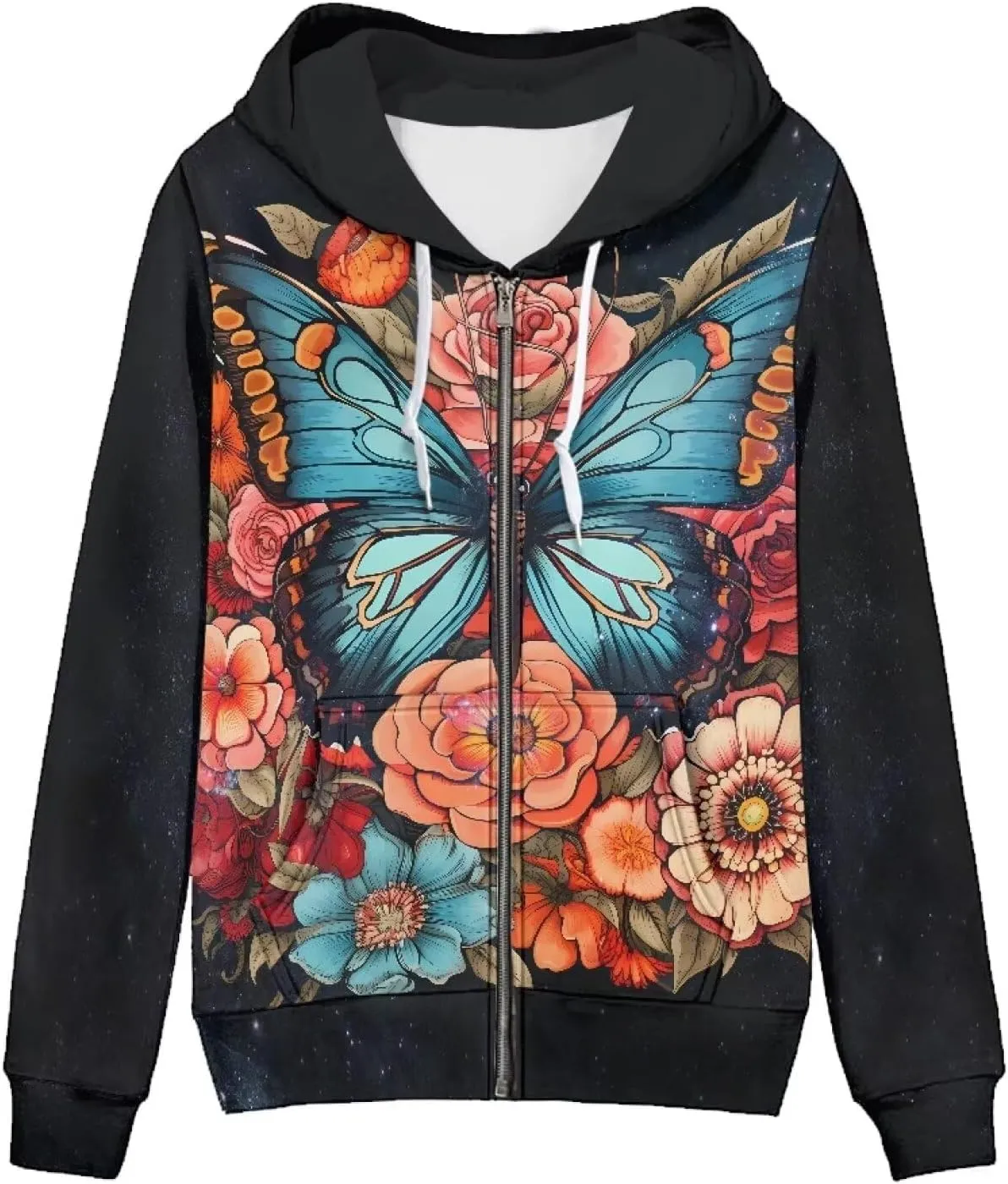 Women Zip Up Hoodie Fall Jacket Long Sleeve Hoodies for Teen Girls Clothes with Pocket