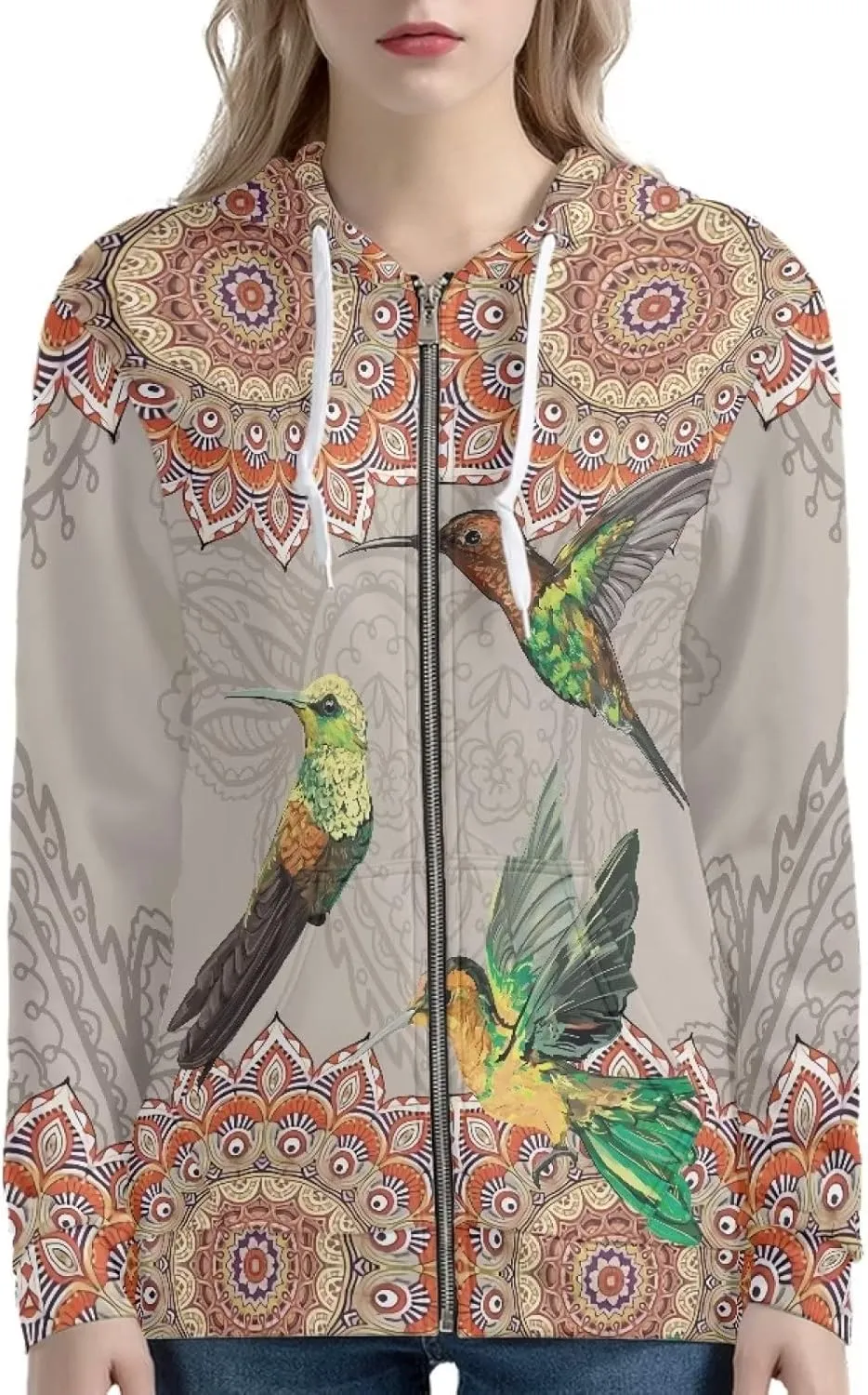 Women Zip Up Hoodie Fall Jacket Long Sleeve Hoodies for Teen Girls Clothes with Pocket