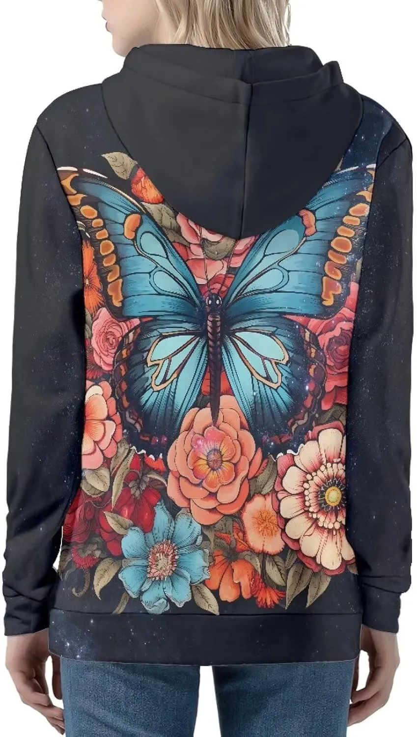 Women Zip Up Hoodie Fall Jacket Long Sleeve Hoodies for Teen Girls Clothes with Pocket