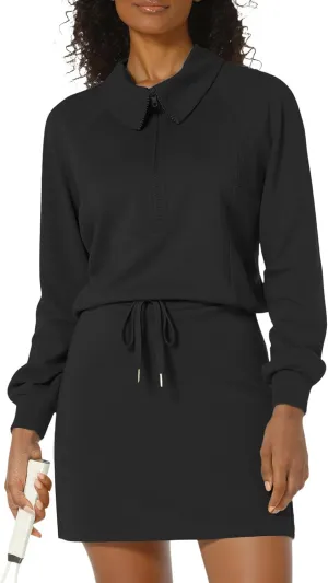 Women's 2 Piece Skirt Sets Athletic Tennis Skorts Tracksuit Half Zip Long Sleeve Sweatshirt Casual Outfits