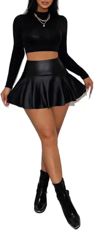 Women's 2024 Summer Casual Plain Shorts Skort With Ruffle Hem