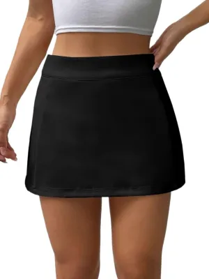 Women's 2025 Casual Plain Shorts High Waist Skort