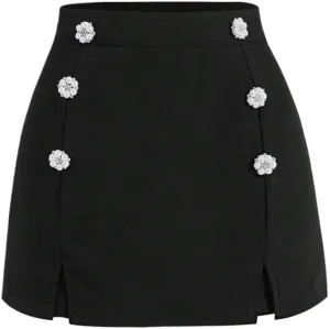 Women's 2025 Casual Plain Shorts Slit Skort