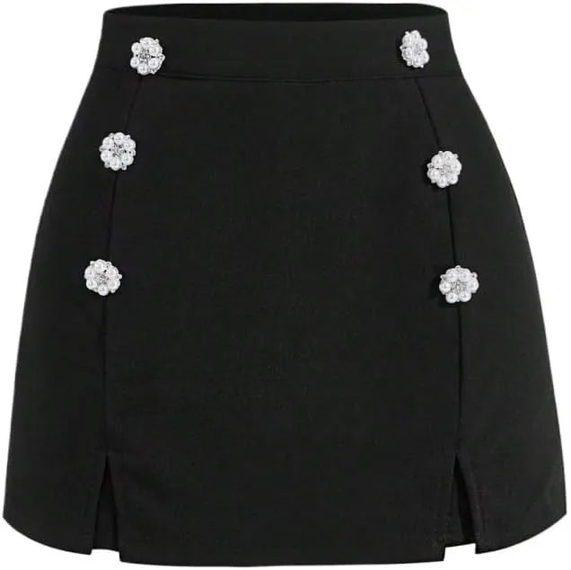 Women's 2025 Casual Plain Shorts Slit Skort
