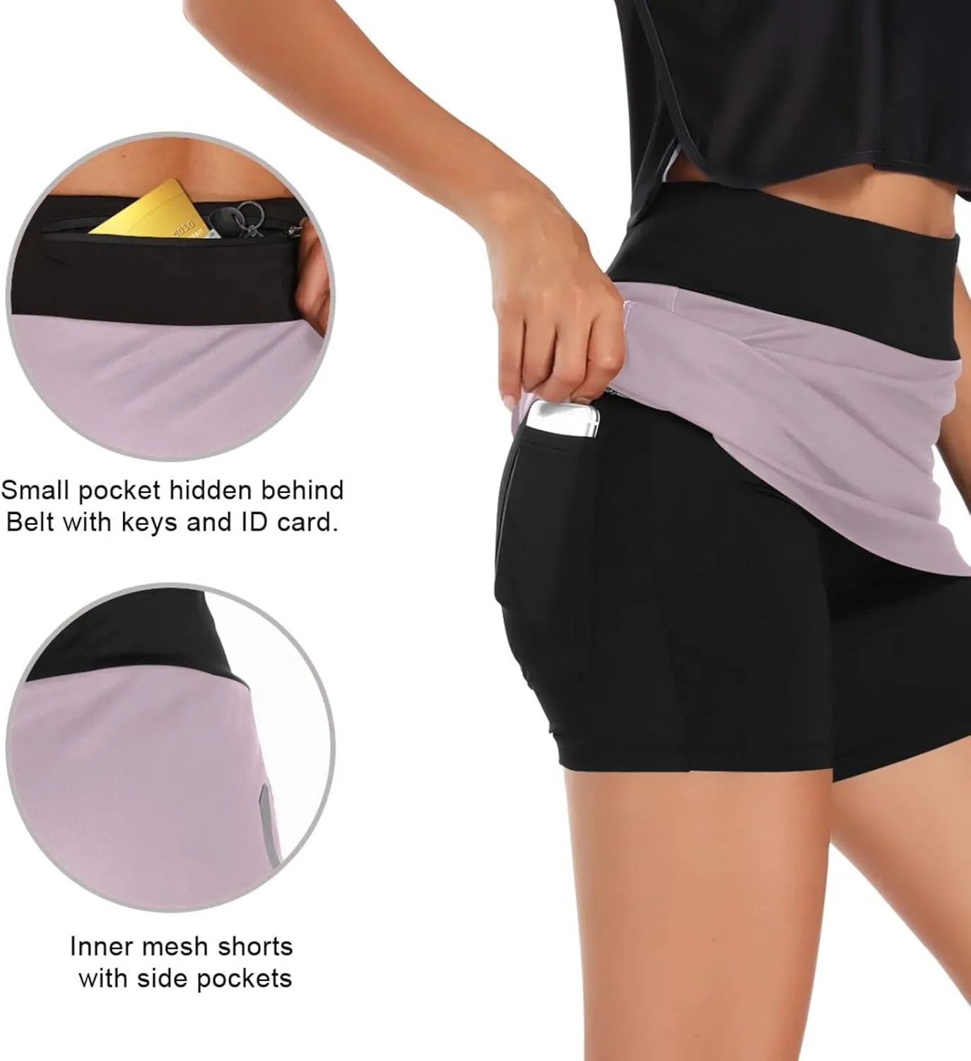 Women's Athletic Skorts - Skull Octopus Sports Skirts with Shorts & Pockets for Tennis Running