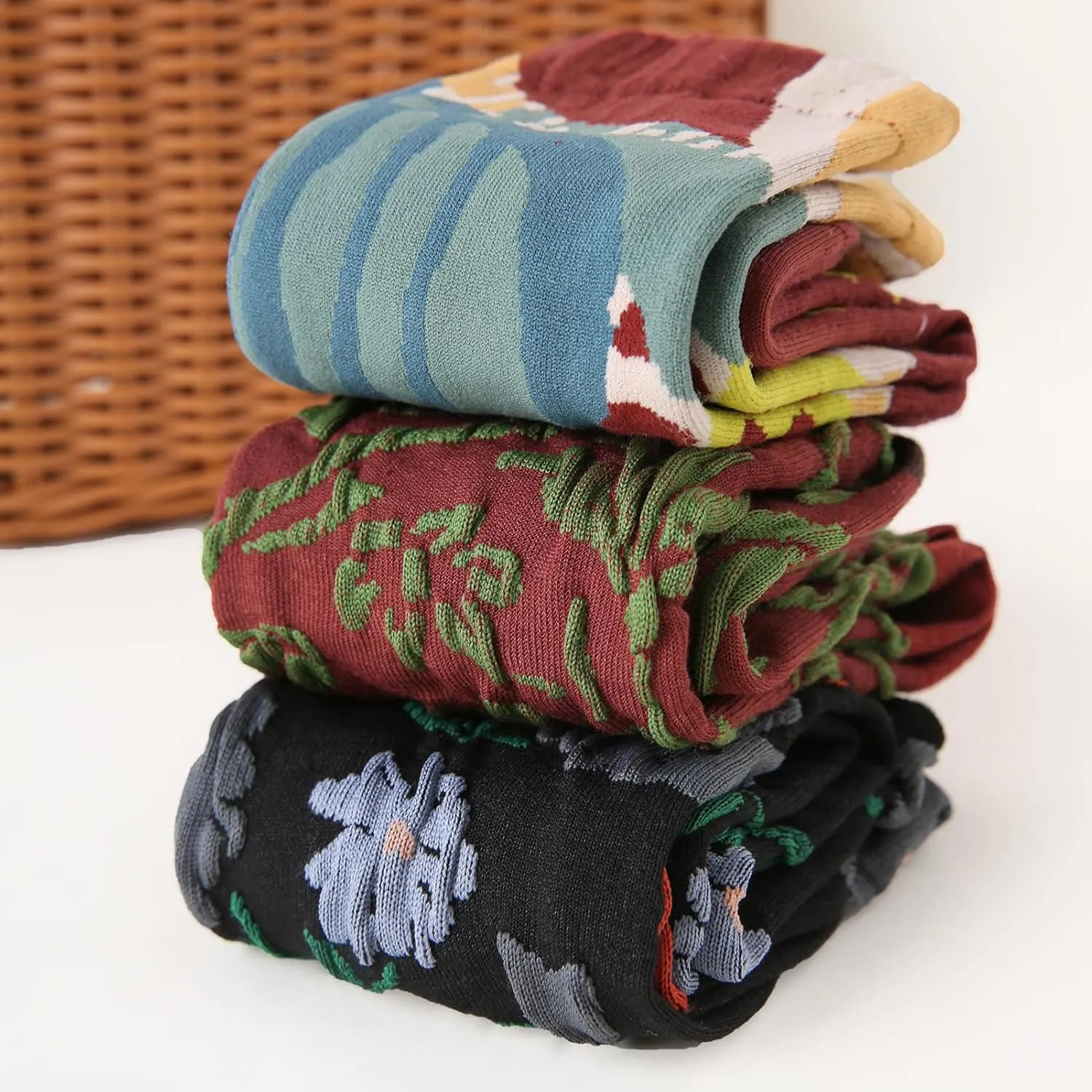 Women's Cute Funny Novelty Funky Crew Cotton Socks (fit women's shoe size 5-9) 3 Pairs