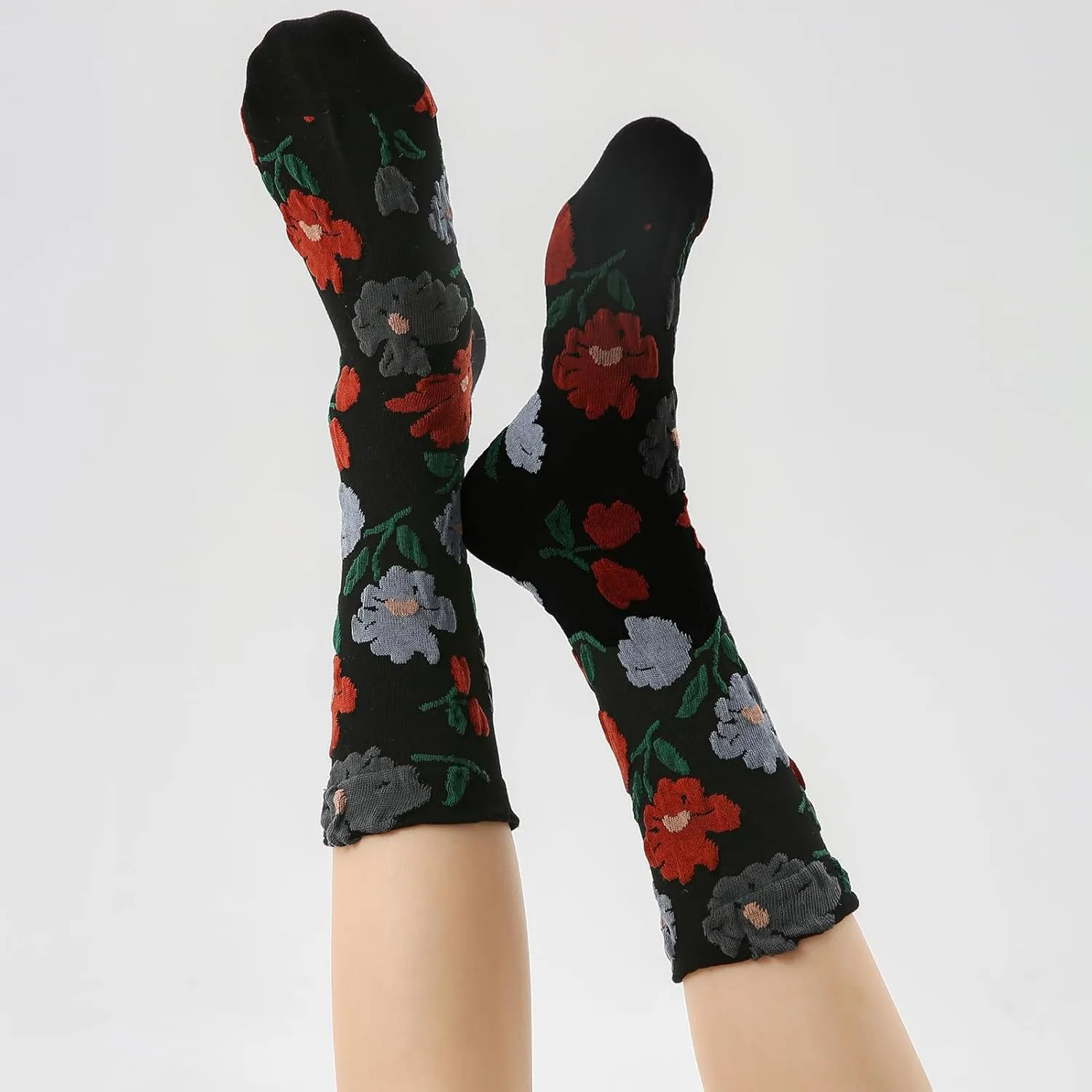 Women's Cute Funny Novelty Funky Crew Cotton Socks (fit women's shoe size 5-9) 3 Pairs