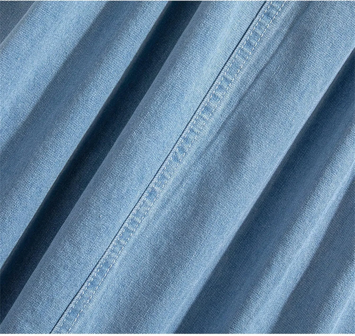 Women's High Elastic Waist Denim Skirt A Line Midi Jeans Skirts Korean Fashion Denim Skirt