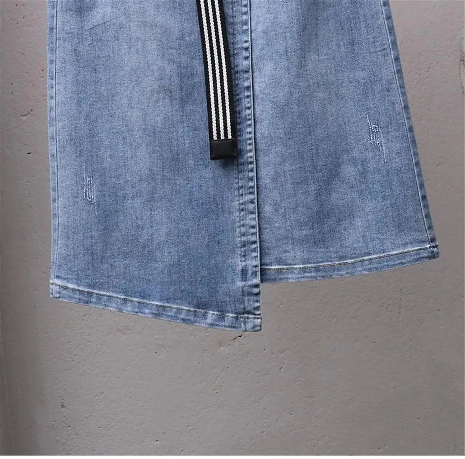 Women's Irregular Denim Skirt Elastic High Waisted A-Line Buttocks Wrapped Jeans Skirts