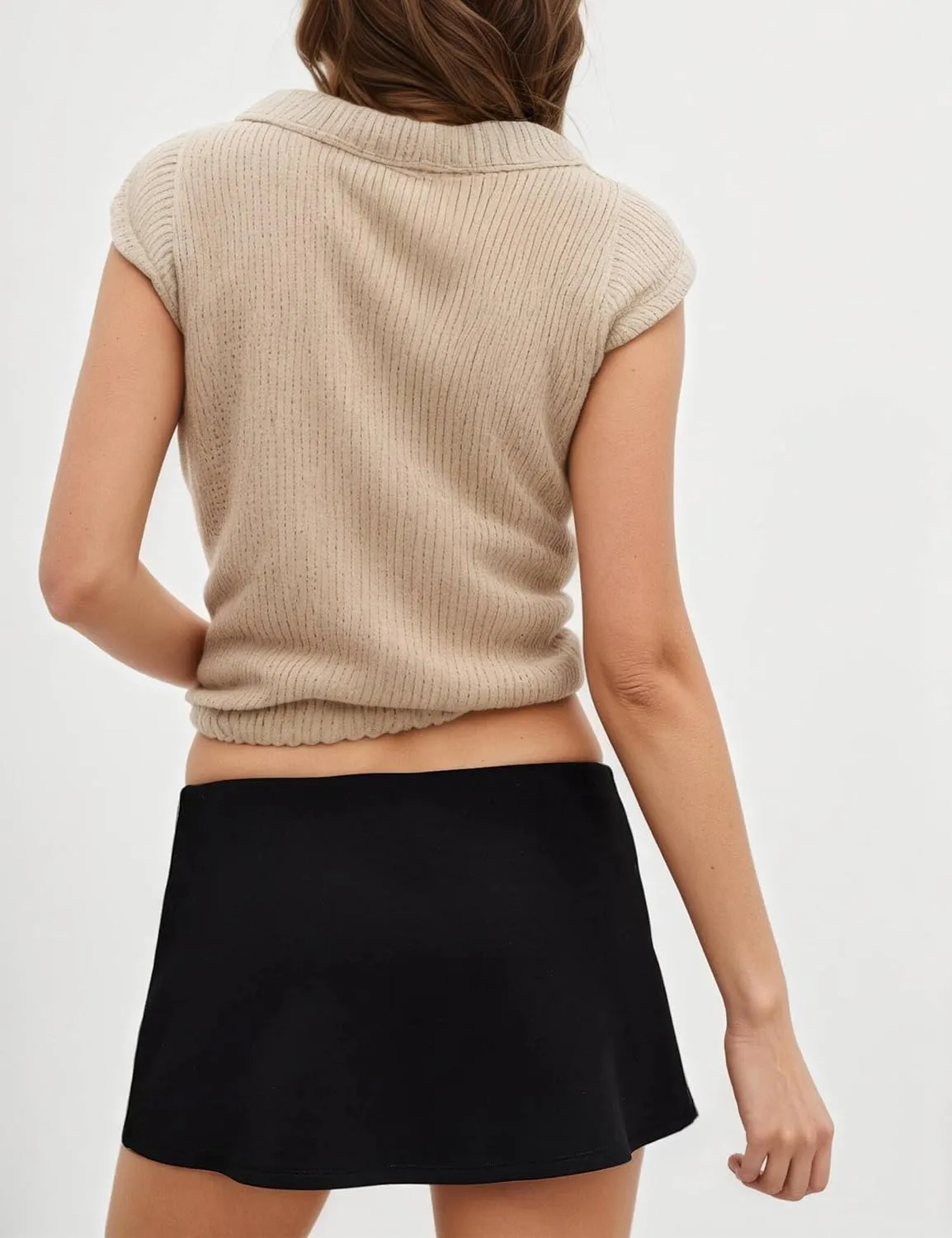 Women's Low Waist Micro Mini Stretch Skirts Geel Aria Skort Summer Casual Skorts with Built-in Shorts