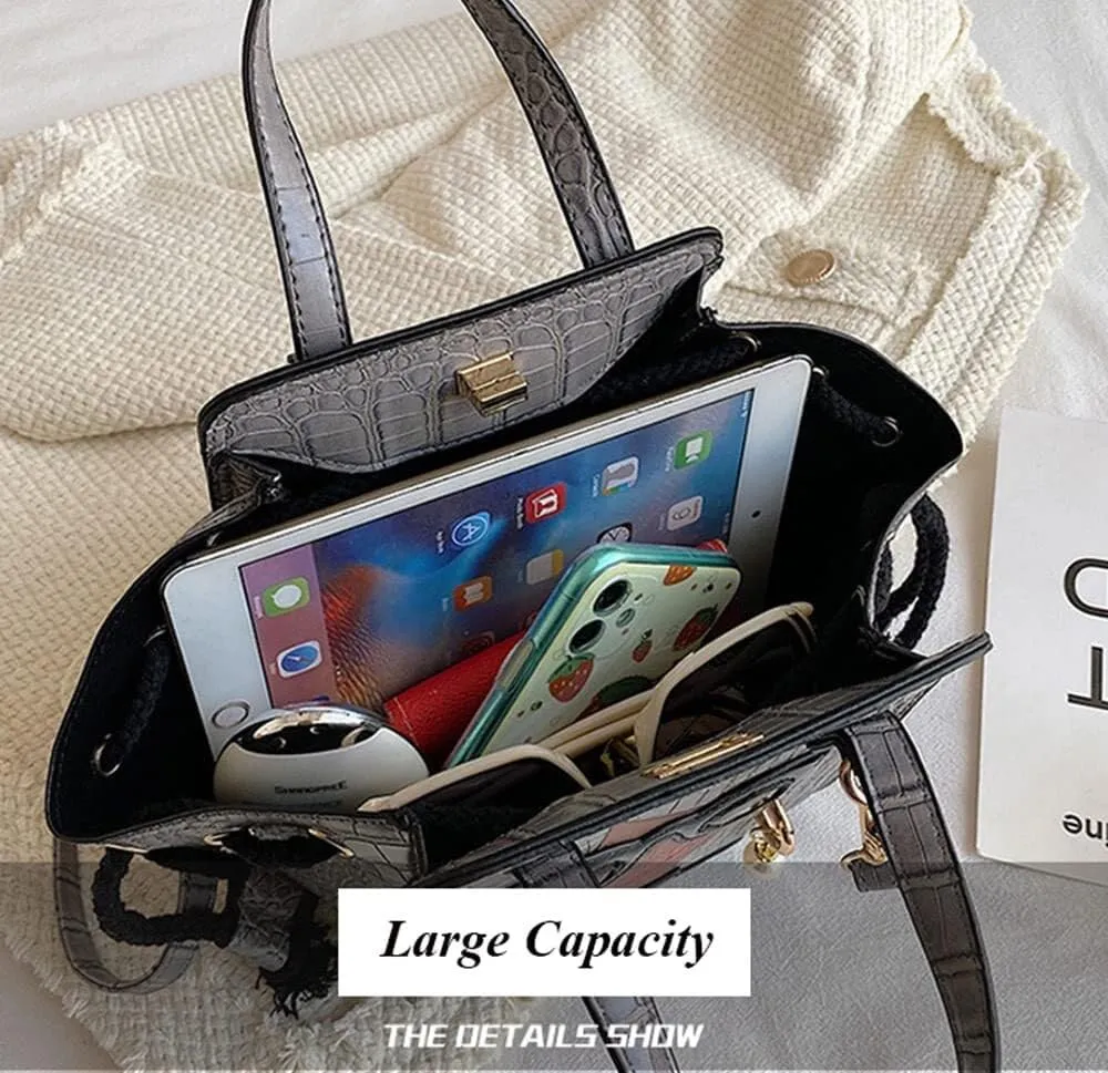 Women's Novelty Handbag 3D Lady Face Design with Crocodile Pattern Leather Funky Tote Crossbody Hobo Purse