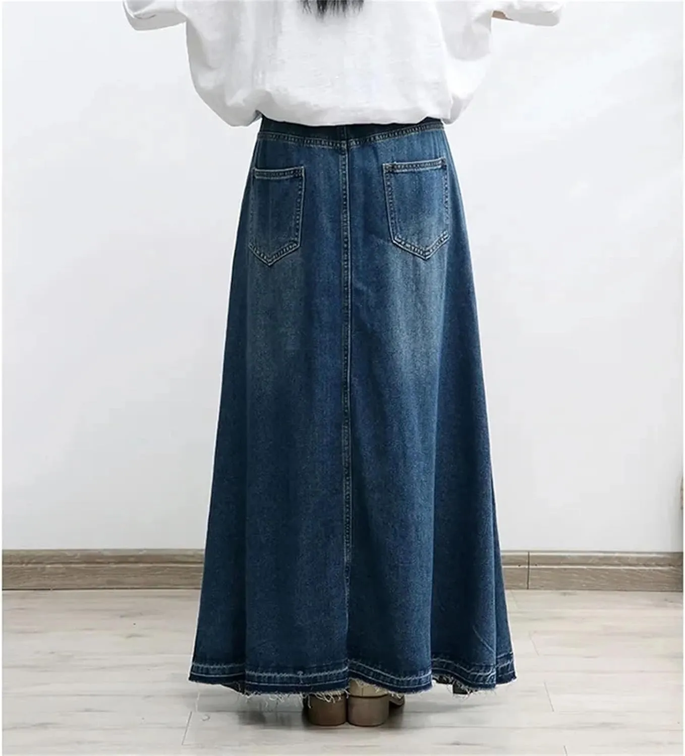 Women's Oversized High Waisted Denim Long Swing Skirts Summer Slim Thin A-Line Umbrella Skirts