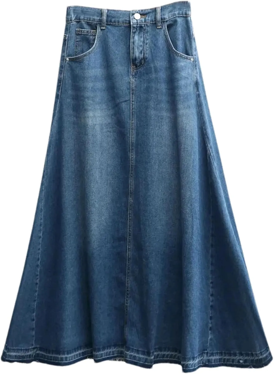 Women's Oversized High Waisted Denim Long Swing Skirts Summer Slim Thin A-Line Umbrella Skirts