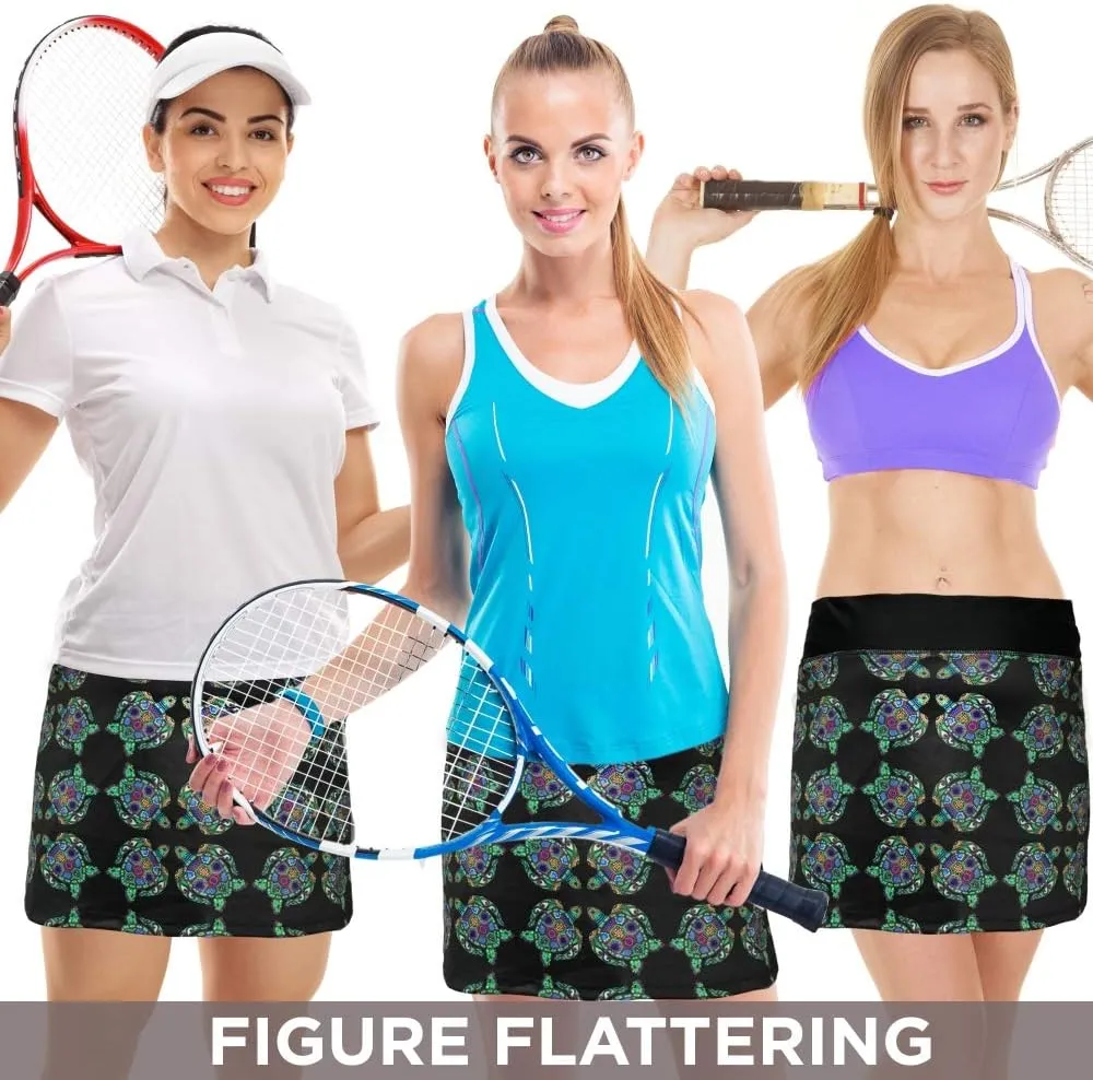 Womens Tennis Golf Skirt Pickleball Athletic Exercise Printed Skorts Short Pocket