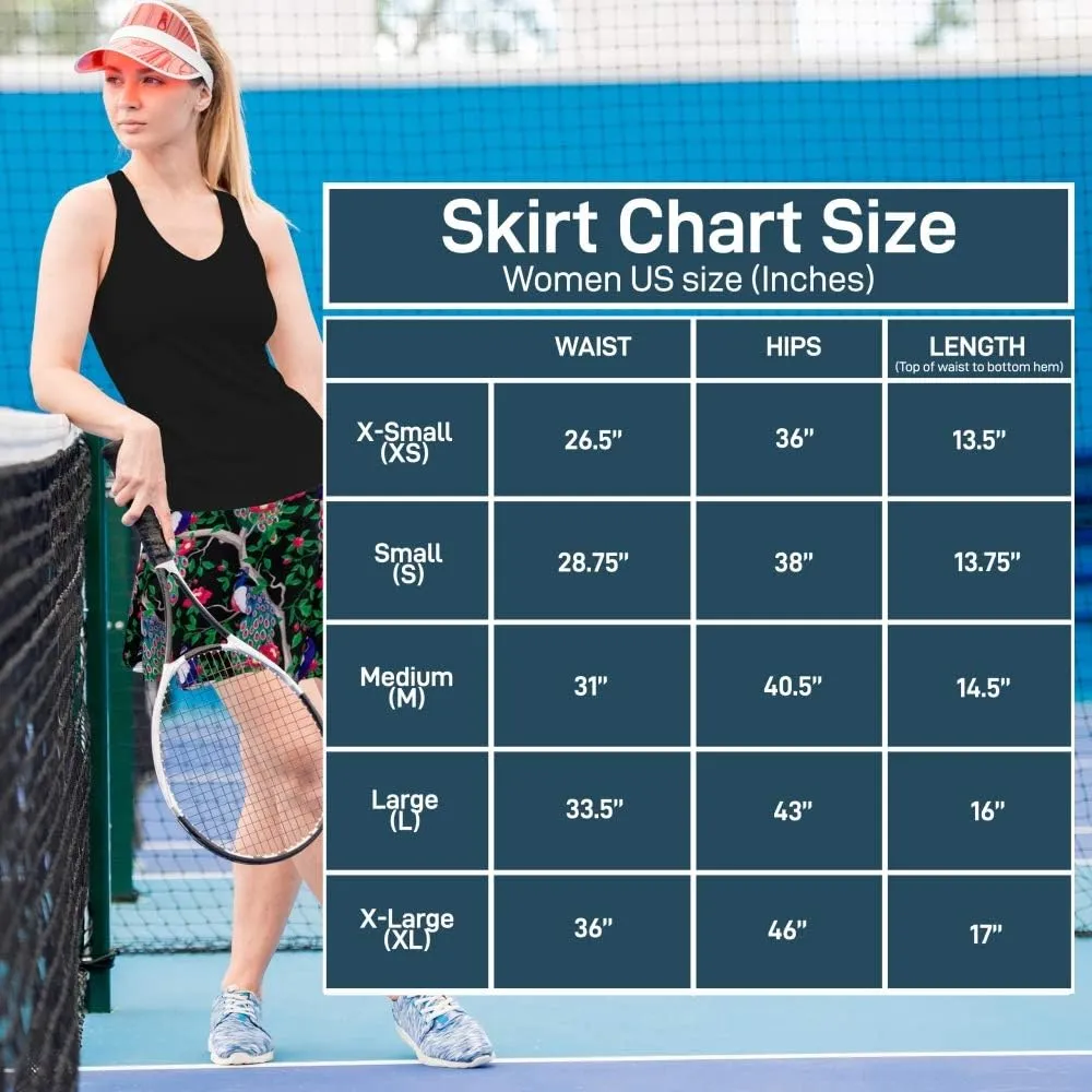Womens Tennis Golf Skirt Pickleball Athletic Exercise Printed Skorts Short Pocket