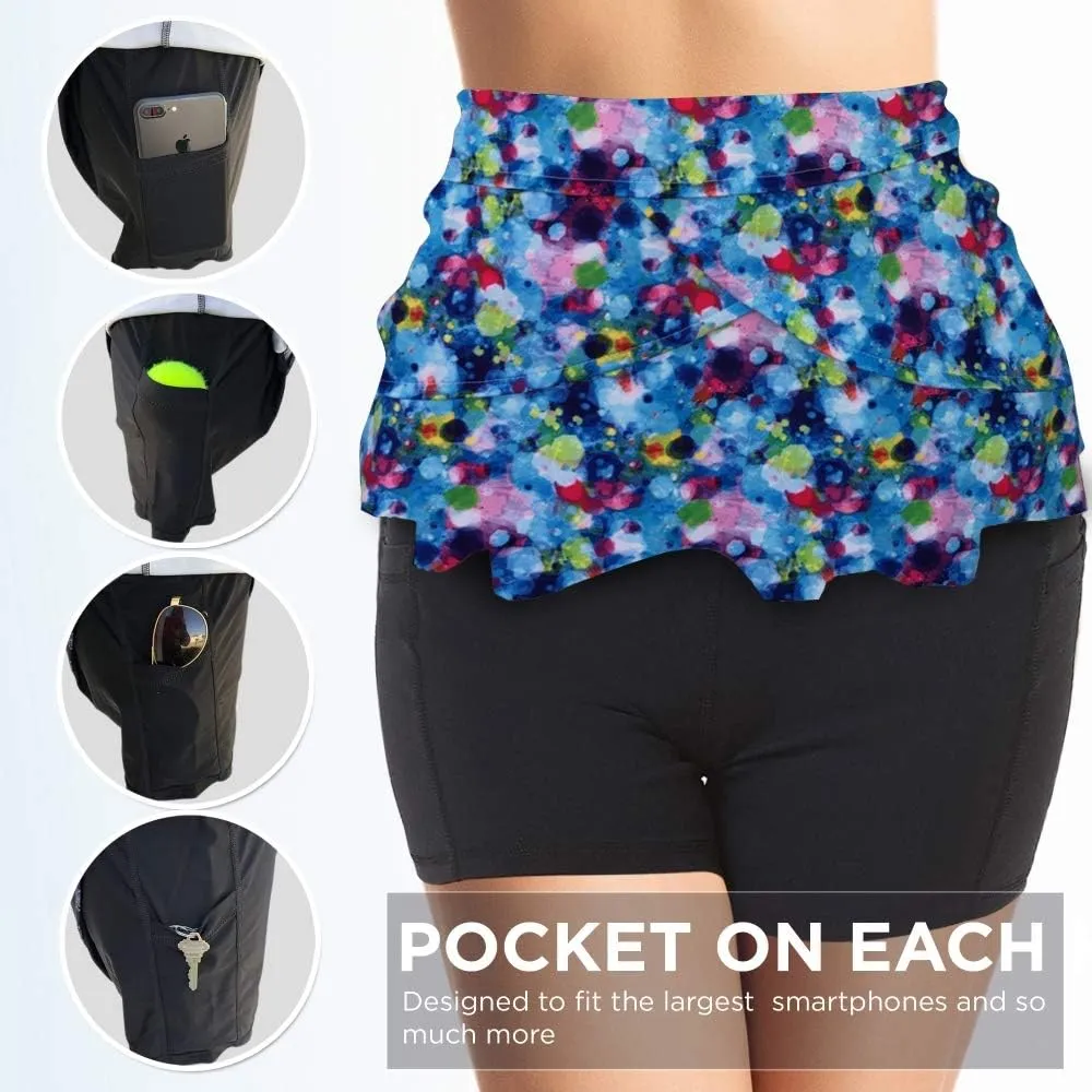 Womens Tennis Golf Skirt Pickleball Athletic Exercise Printed Skorts Short Pocket