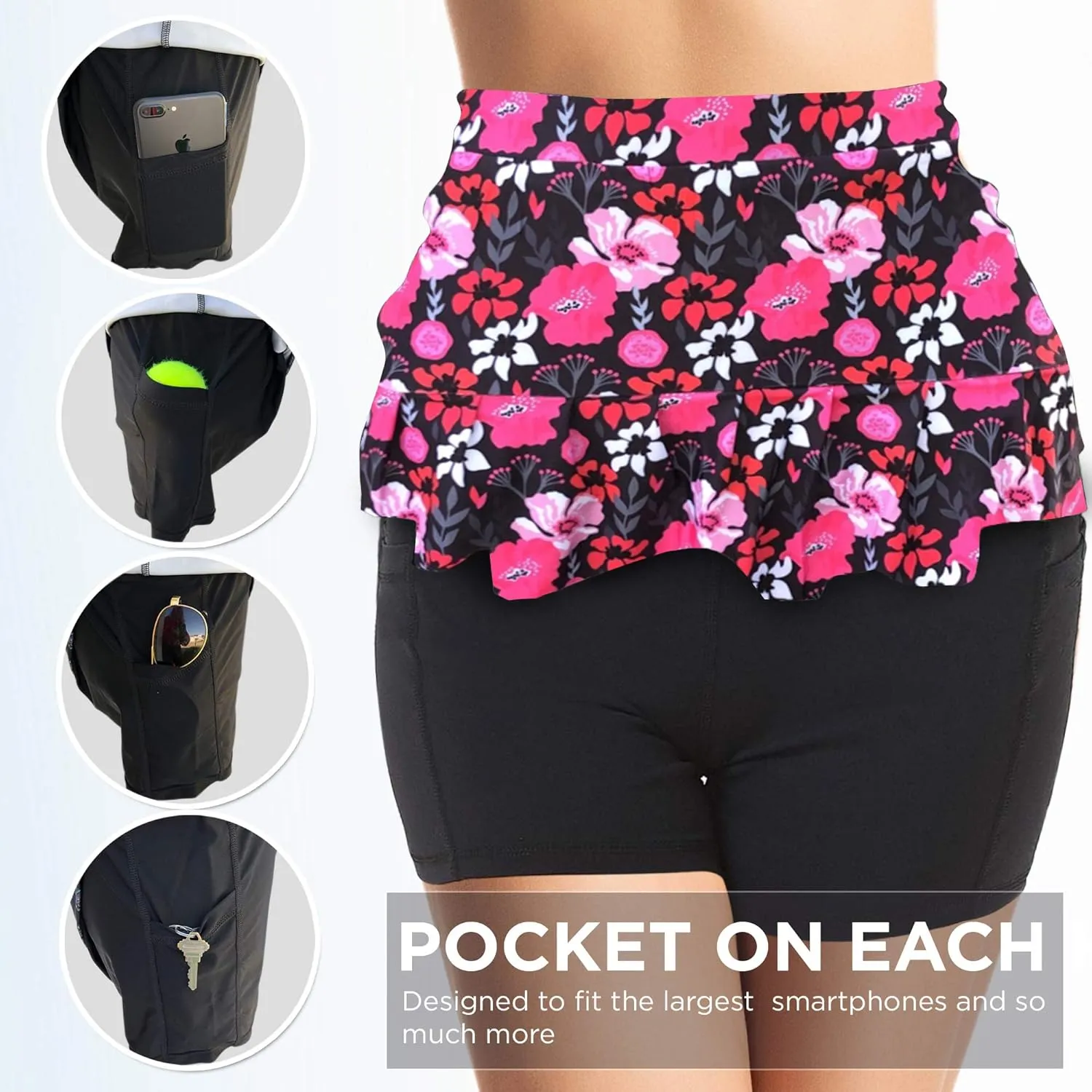 Womens Tennis Golf Skirt Pickleball Athletic Exercise Printed Skorts Short Pocket