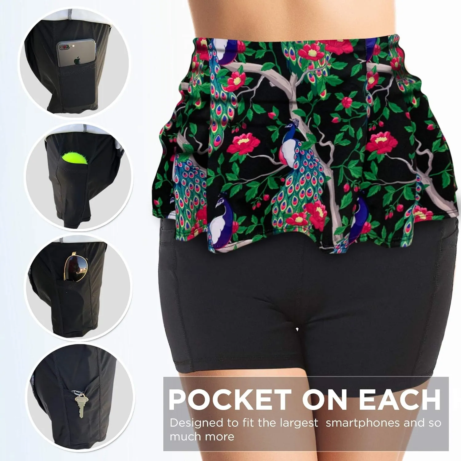 Womens Tennis Golf Skirt Pickleball Athletic Exercise Printed Skorts Short Pocket