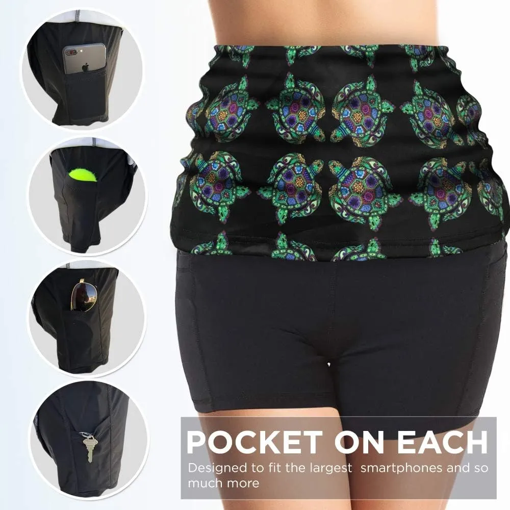 Womens Tennis Golf Skirt Pickleball Athletic Exercise Printed Skorts Short Pocket