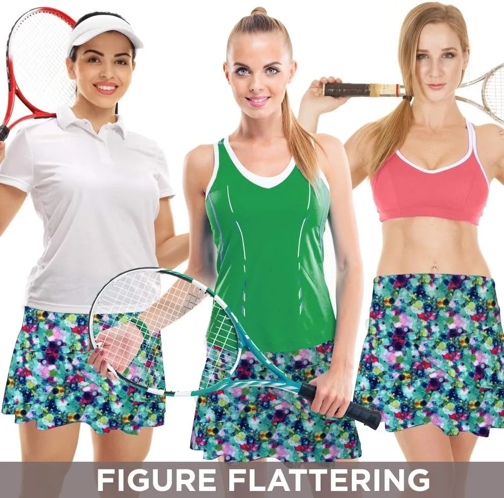 Womens Tennis Golf Skirt Pickleball Athletic Exercise Printed Skorts Short Pocket