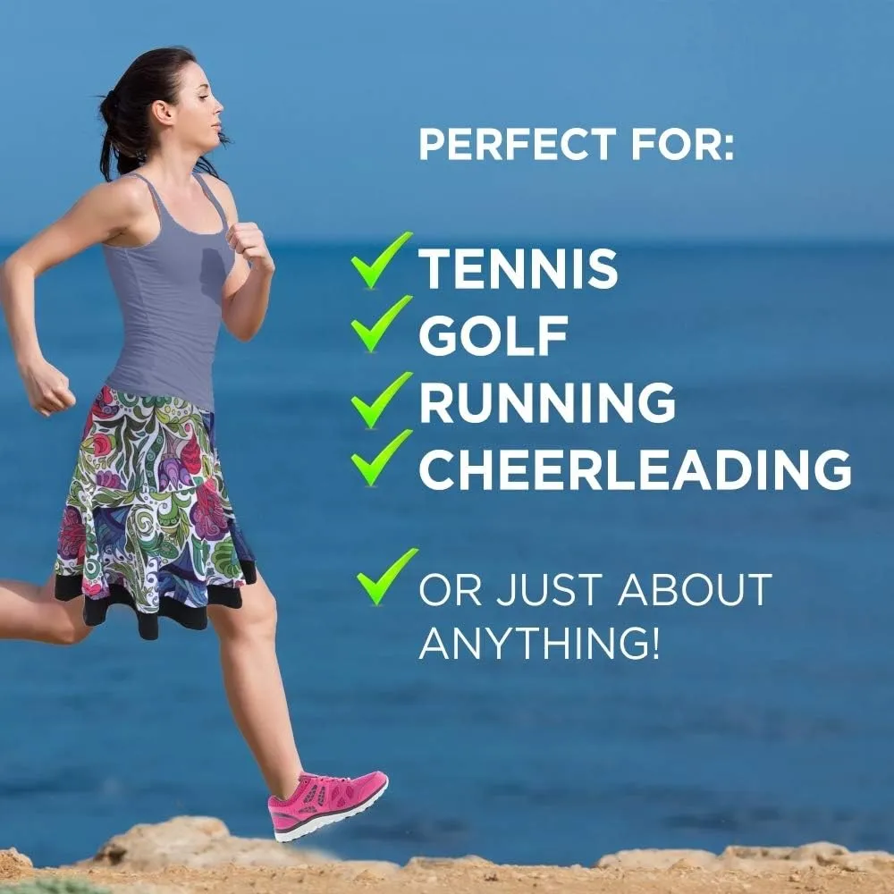 Womens Tennis Golf Skirt Pickleball Athletic Exercise Printed Skorts Short Pocket