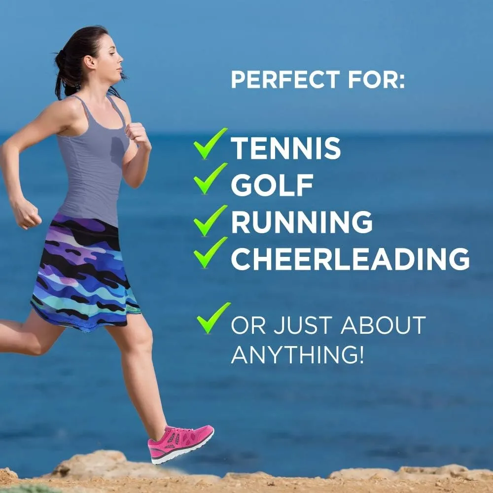Womens Tennis Golf Skirt Pickleball Athletic Exercise Printed Skorts Short Pocket