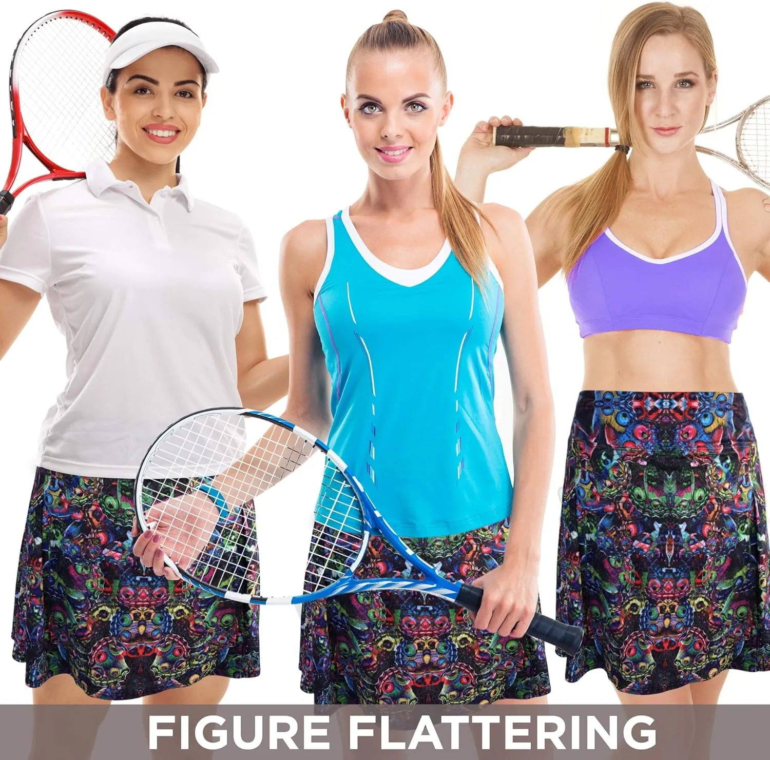 Womens Tennis Golf Skirt Pickleball Athletic Exercise Printed Skorts Short Pocket
