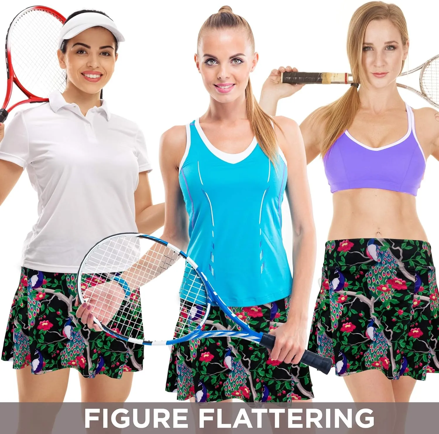 Womens Tennis Golf Skirt Pickleball Athletic Exercise Printed Skorts Short Pocket