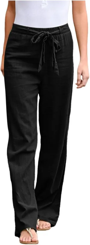 Women's Wide Leg Pants Winter Baggy Sports Capris with Pockets Solid Color Flare Leggings