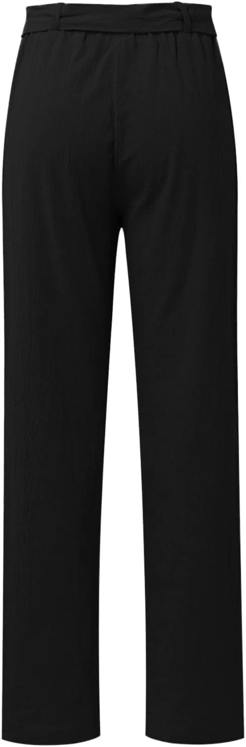Women's Wide Leg Pants Winter Baggy Sports Capris with Pockets Solid Color Flare Leggings