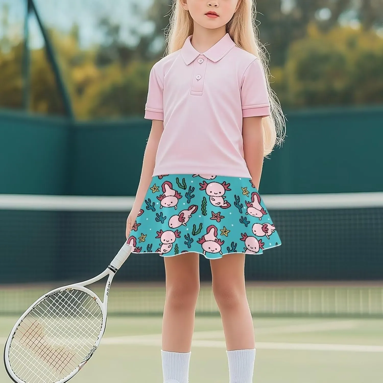 Ystardream Casual Girls' Sport Skirts Tennis Running Skorts with Built-in Shorts 5-14