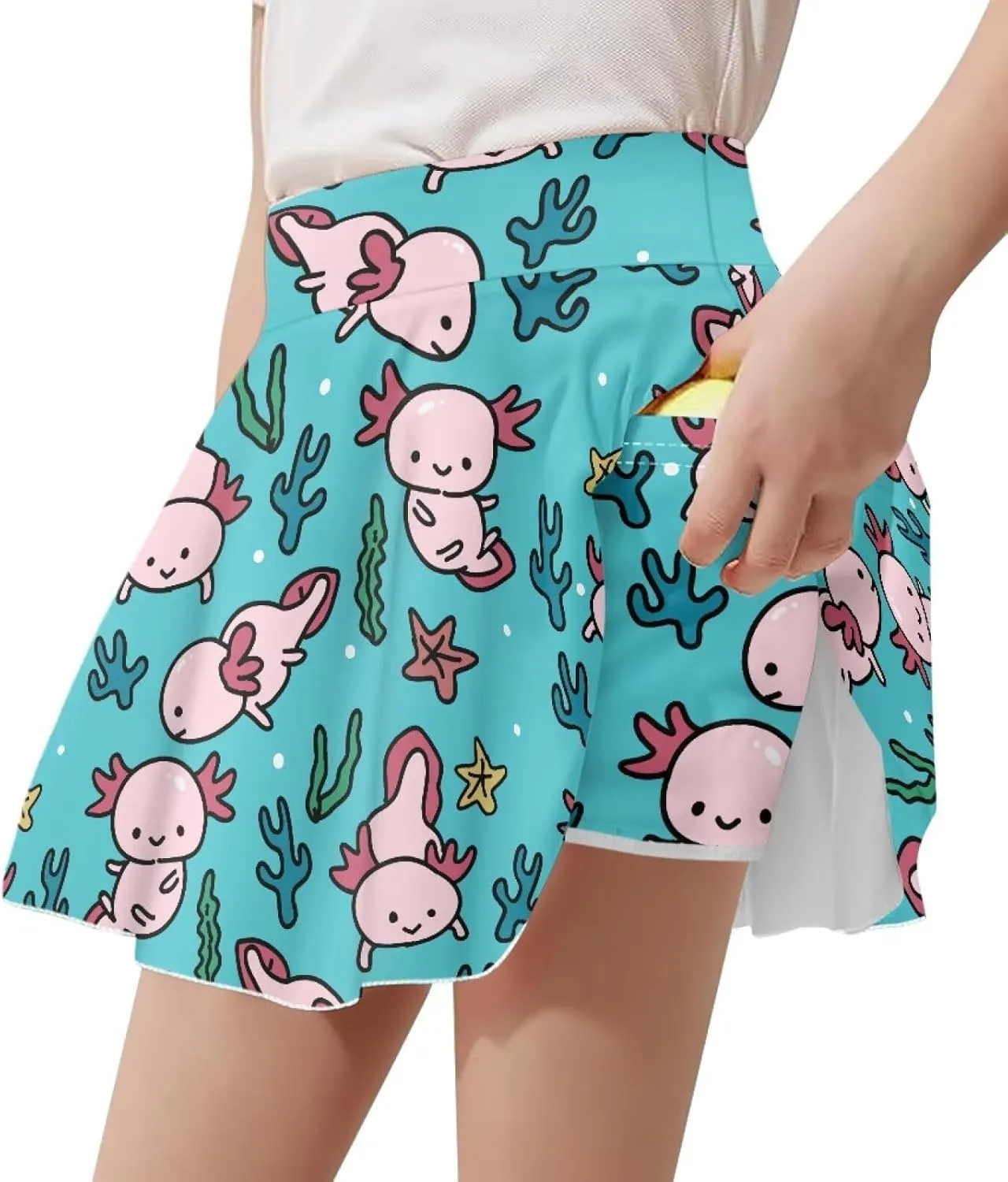 Ystardream Casual Girls' Sport Skirts Tennis Running Skorts with Built-in Shorts 5-14