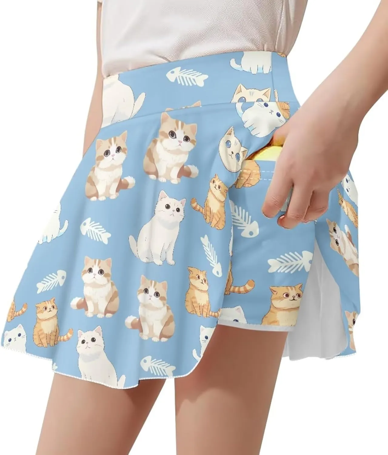 Ystardream Casual Girls' Sport Skirts Tennis Running Skorts with Built-in Shorts 5-14