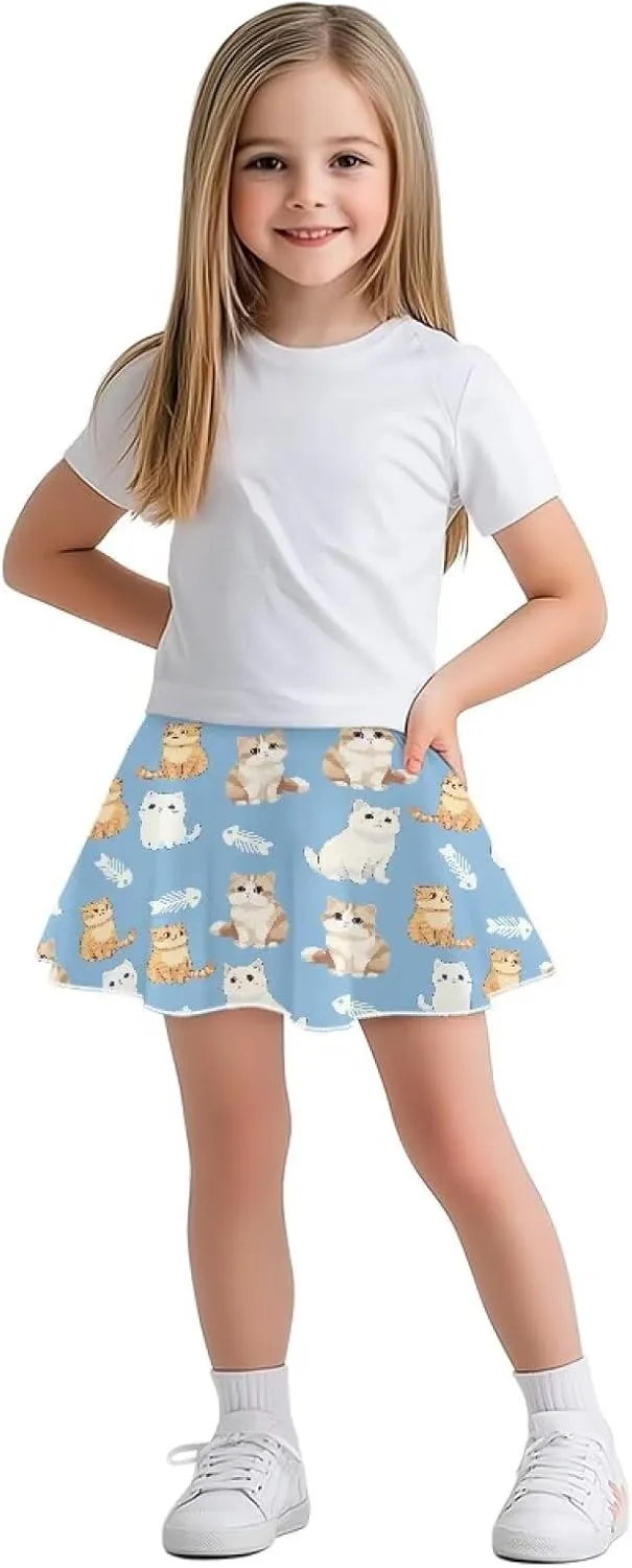 Ystardream Casual Girls' Sport Skirts Tennis Running Skorts with Built-in Shorts 5-14
