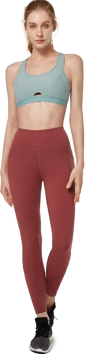 Yvette Leggings for Women with Pockets Butt Lift, High Waisted, Tummy Control, Buttery Soft, Mesh Panel Workout Running