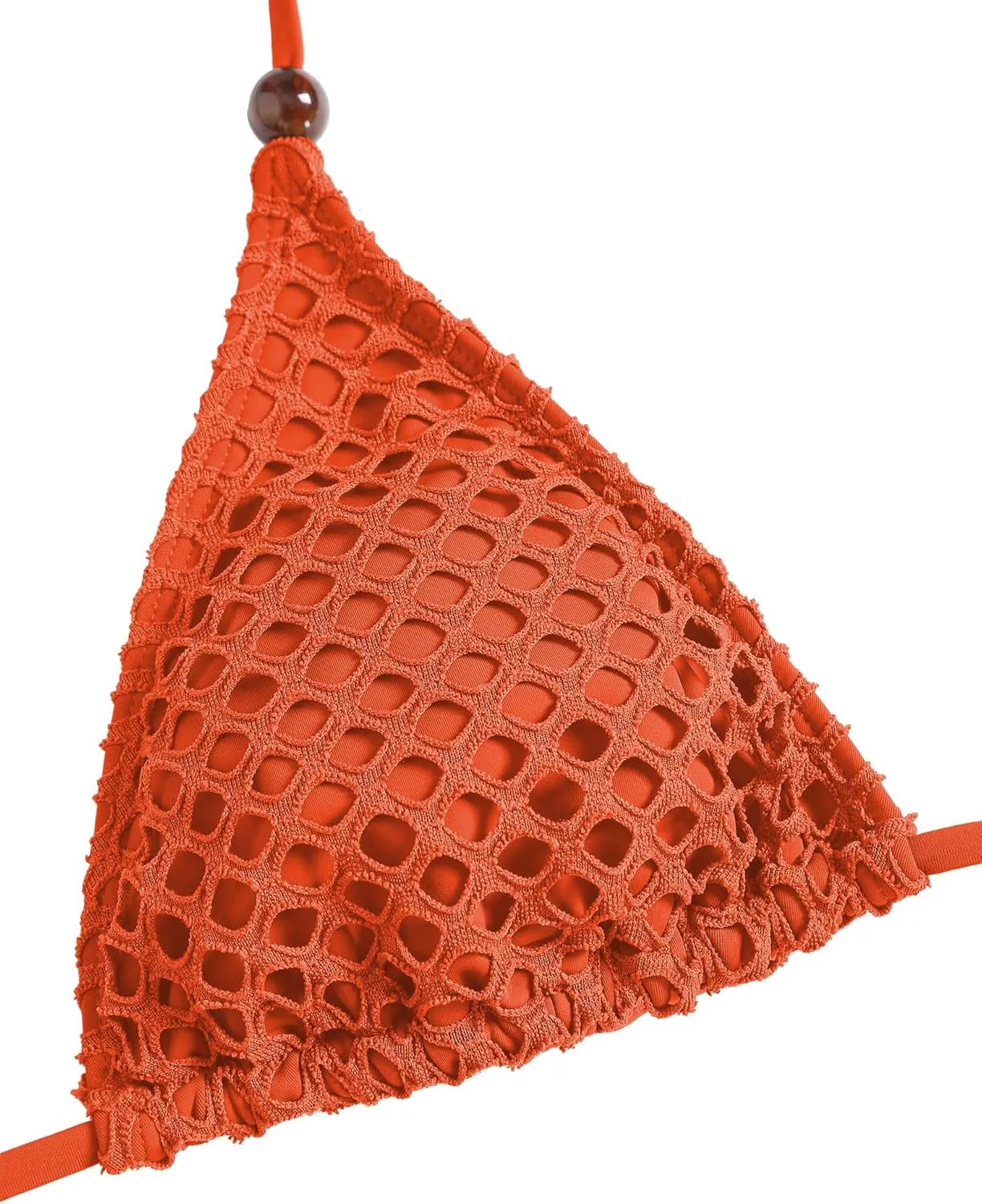 ZAFUL Women's Triangle Bikini Fishnet Halter Two Piece Sexy Swimsuit String Tie Side Bathing Suit