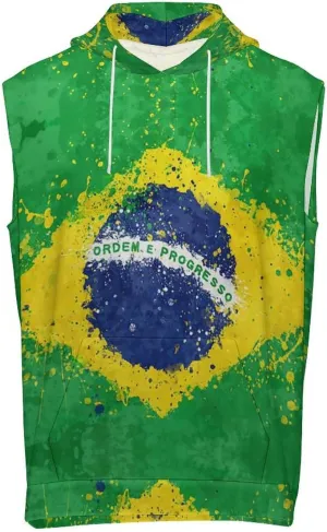 Zakqeik Mens Summer Sleeveless Hooded Tank Top Kiribati Flag T-Shirt for Athletic Exercise Relaxed
