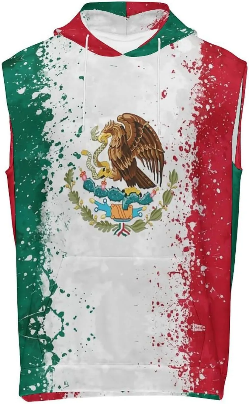 Zakqeik Mens Summer Sleeveless Hooded Tank Top Kiribati Flag T-Shirt for Athletic Exercise Relaxed