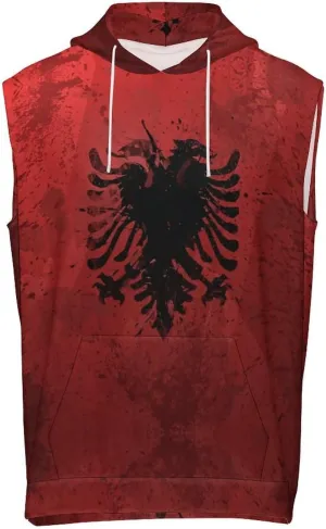 Zakqeik Mens Summer Sleeveless Hooded Tank Top Kiribati Flag T-Shirt for Athletic Exercise Relaxed