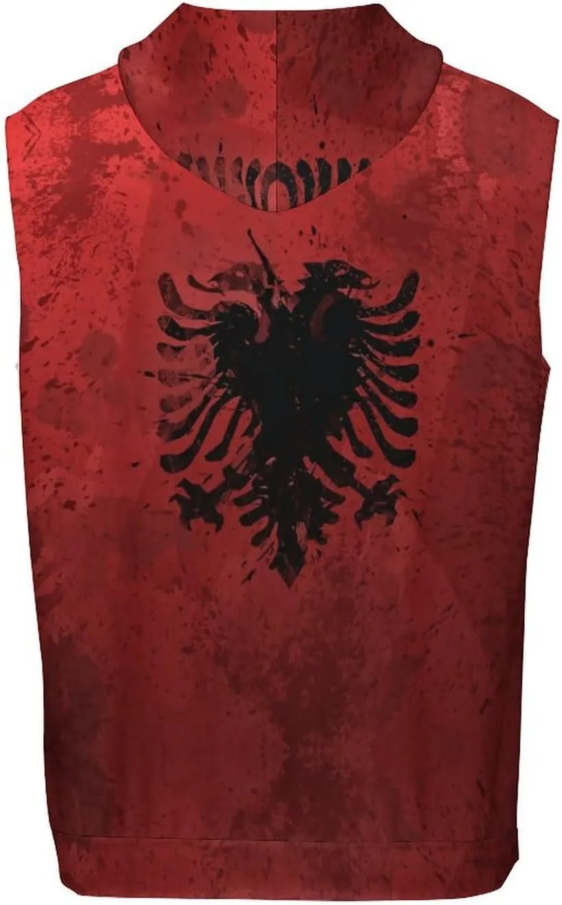 Zakqeik Mens Summer Sleeveless Hooded Tank Top Kiribati Flag T-Shirt for Athletic Exercise Relaxed