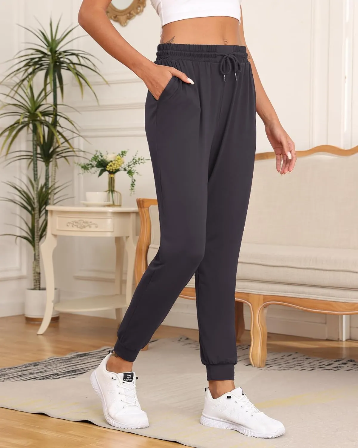ZENEX 3 Pack Joggers for Women & Women's Sweatpants with Pockets, for Running Yoga Workout Lounge Pants.