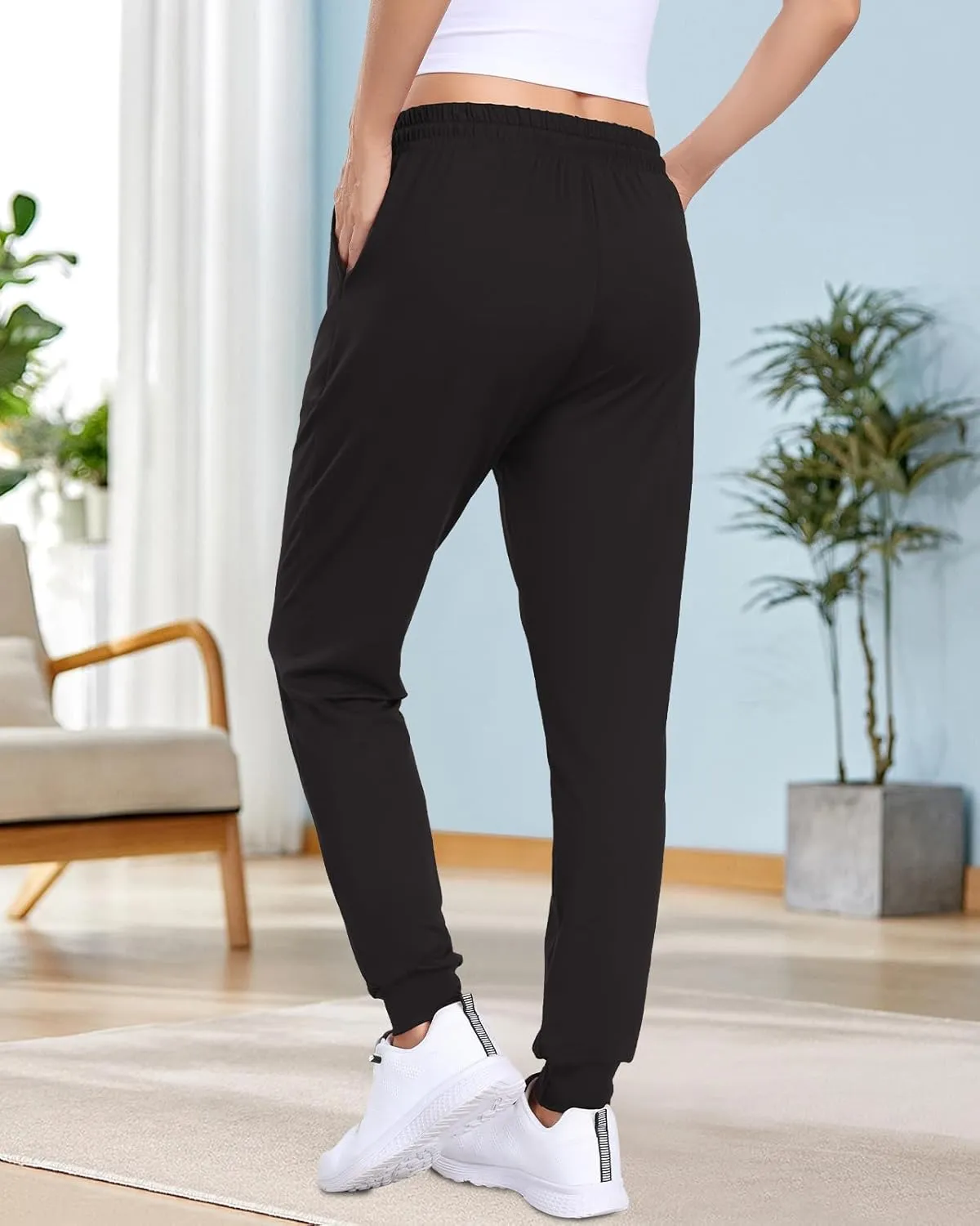 ZENEX 3 Pack Joggers for Women & Women's Sweatpants with Pockets, for Running Yoga Workout Lounge Pants.